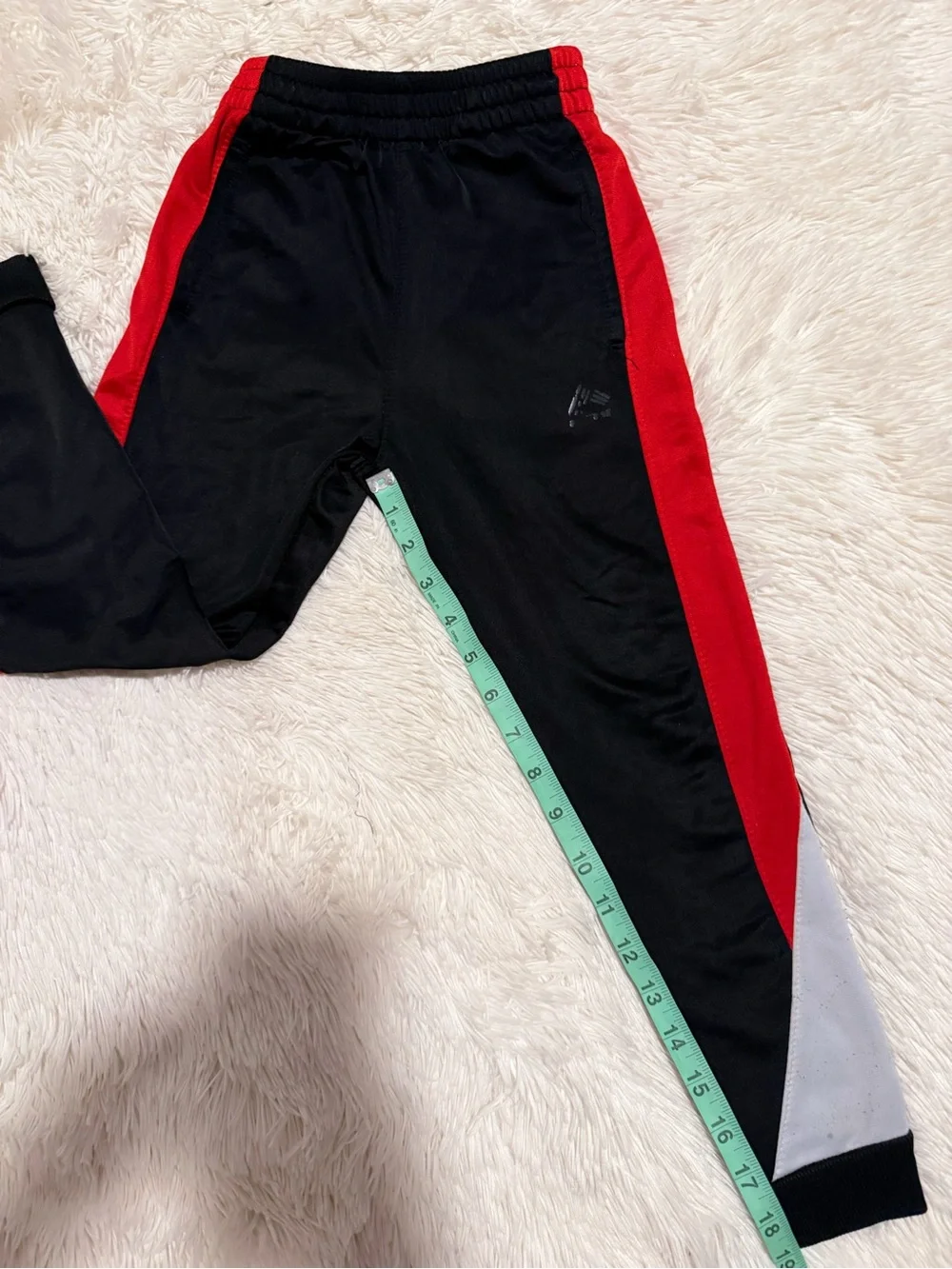 Kids RBX Black Joggers with Red Side Panels and White Accents